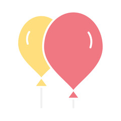 Balloon icon in flat color style