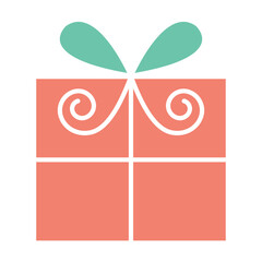 Gift icon in flat color style