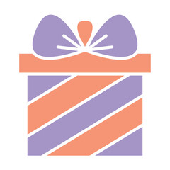 Gift icon in flat color style