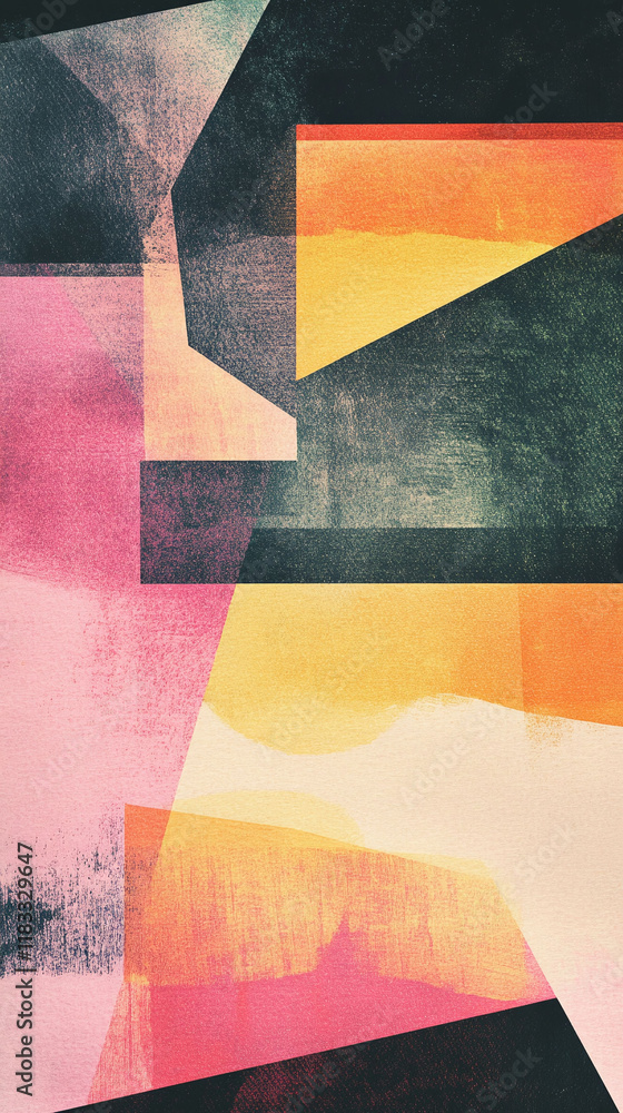 Poster gradient square design emphasizing curiosity about new locations with watercolor elements.