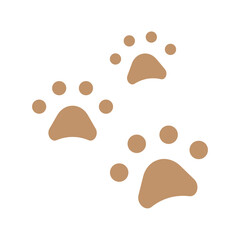 Cat footprint icon in flat color style