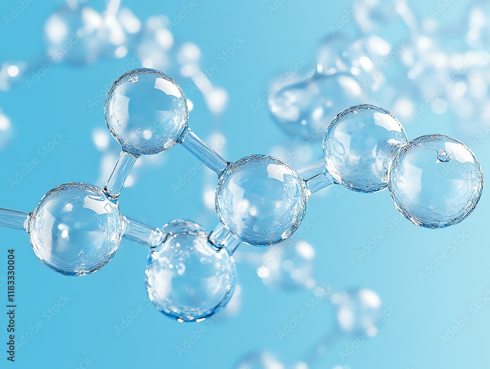 Poster microscopic view of a molecule structure.