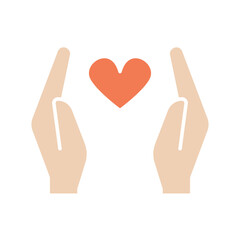 heart House icon in flat color style