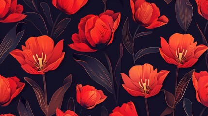 tulip seamless pattern wallpaper