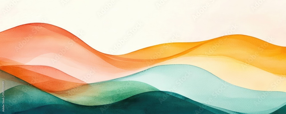 Poster watercolor abstract background concept. abstract wave patterns in vibrant colors, perfect for backgr