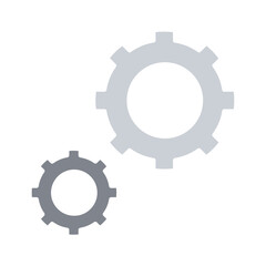 Cog icon in flat color style