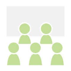 Video conference icon in flat color style