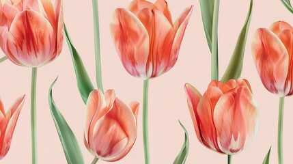 Obraz premium tulip seamless pattern wallpaper