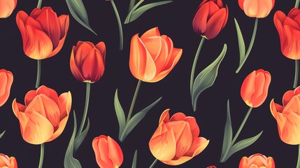 tulip seamless pattern wallpaper