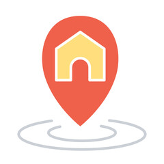 location icon in flat color style