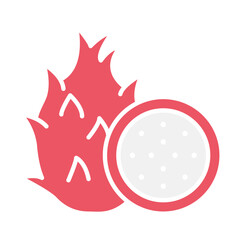 Dragon fruit icon in flat color style