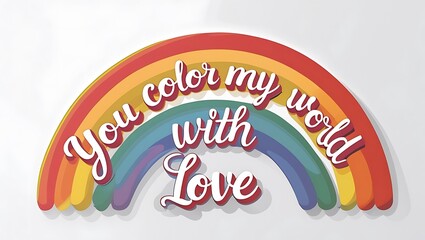 You color my world with love rainbow design