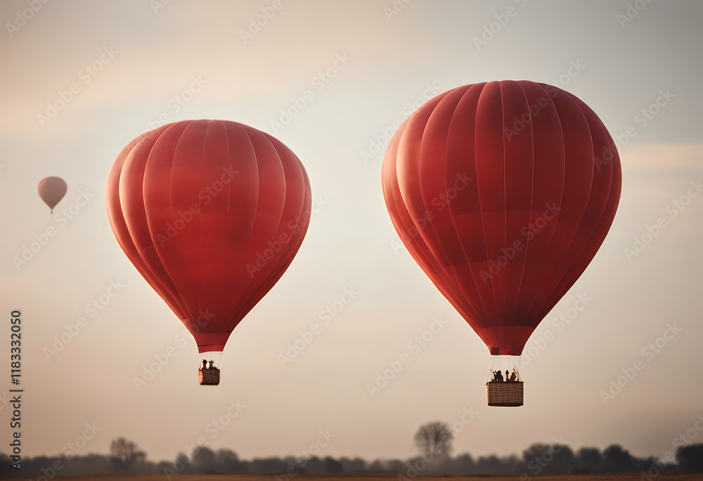 Wall mural balloon hot air adventure airship atmosphere background ballooning basket bright colours colourful excursion exotic expedition exploration flight fly