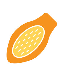 Papaya icon in flat color style