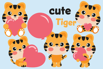 Cute Tiger Character Illustration