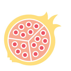 Pomegranate icon in flat color style