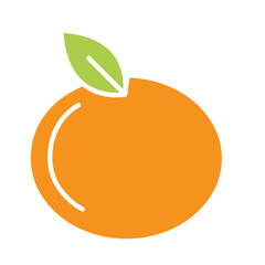 Orange icon in flat color style
