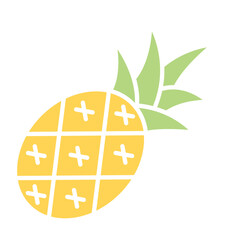 Obraz premium Pineapple icon in flat color style