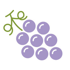 Grape icon in flat color style