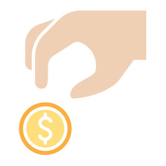 Payment icon in flat color style