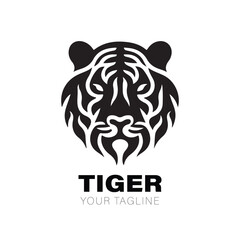 Elegant Tiger Logo Vector Design on White Background