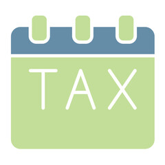 Tax Calendar icon in flat color style