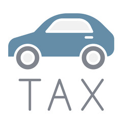 Vehicle tax icon in flat color style