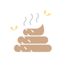 Feces icon in flat color style
