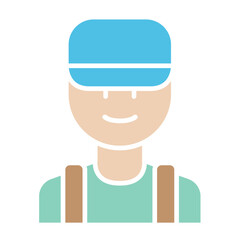 tourist icon in flat color style