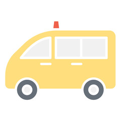 taxi icon in flat color style