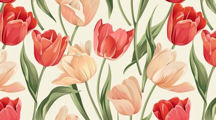 tulip pattern seamless pattern wallpaper