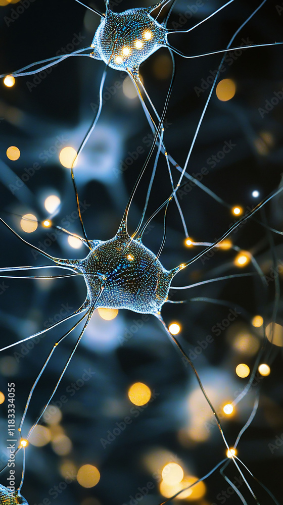 Poster neural network visualization as a background for a team meeting about stock market strategies.