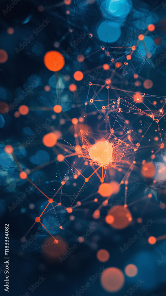 Aufkleber neural network visualization as a background for a team meeting about stock market strategies.