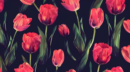 tulip pattern seamless pattern wallpaper