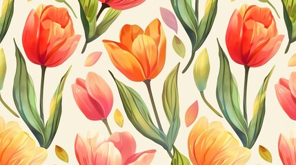 tulip pattern seamless pattern wallpaper