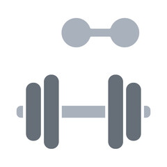 Dumbbell icon in flat color style