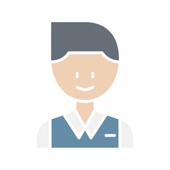 Student icon in flat color style