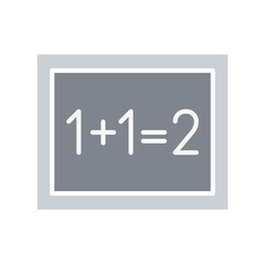 Math icon in flat color style