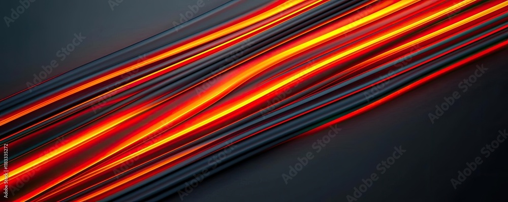 Poster fire abstract background concept. dynamic abstract lines with vibrant orange and dark shades create 