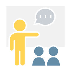 Teaching icon in flat color style