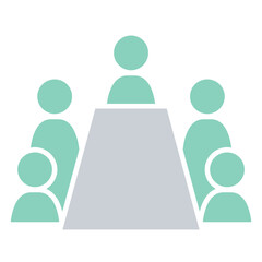 Meeting icon in flat color style