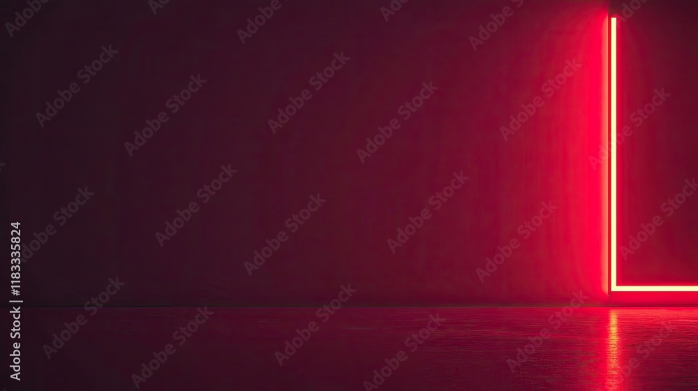 Poster fire abstract background concept. vibrant red neon light creating a bold and modern ambiance in an e