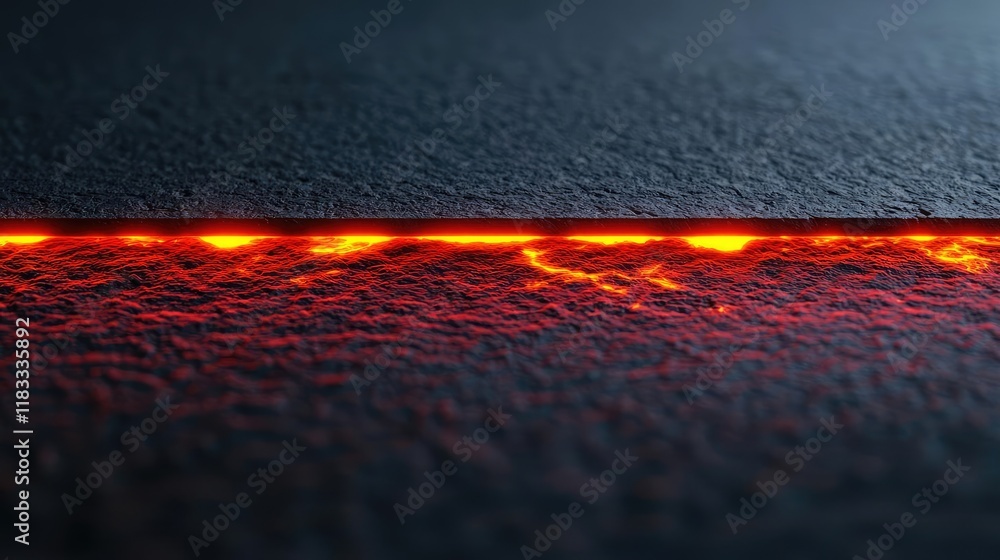 Poster fire abstract background concept. close-up view of glowing lava creating a striking contrast on rock