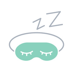 Eye mask icon in flat color style