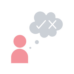 Decision icon in flat color style