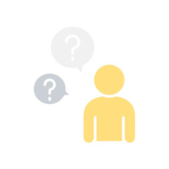 confusion icon in flat color style