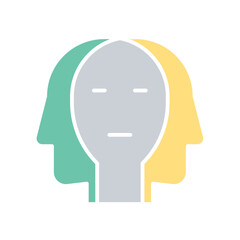 bipolar icon in flat color style