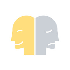 psychology icon in flat color style