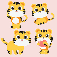 Cute Cartoon Tiger Illustration