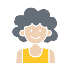 Woman icon in flat color style